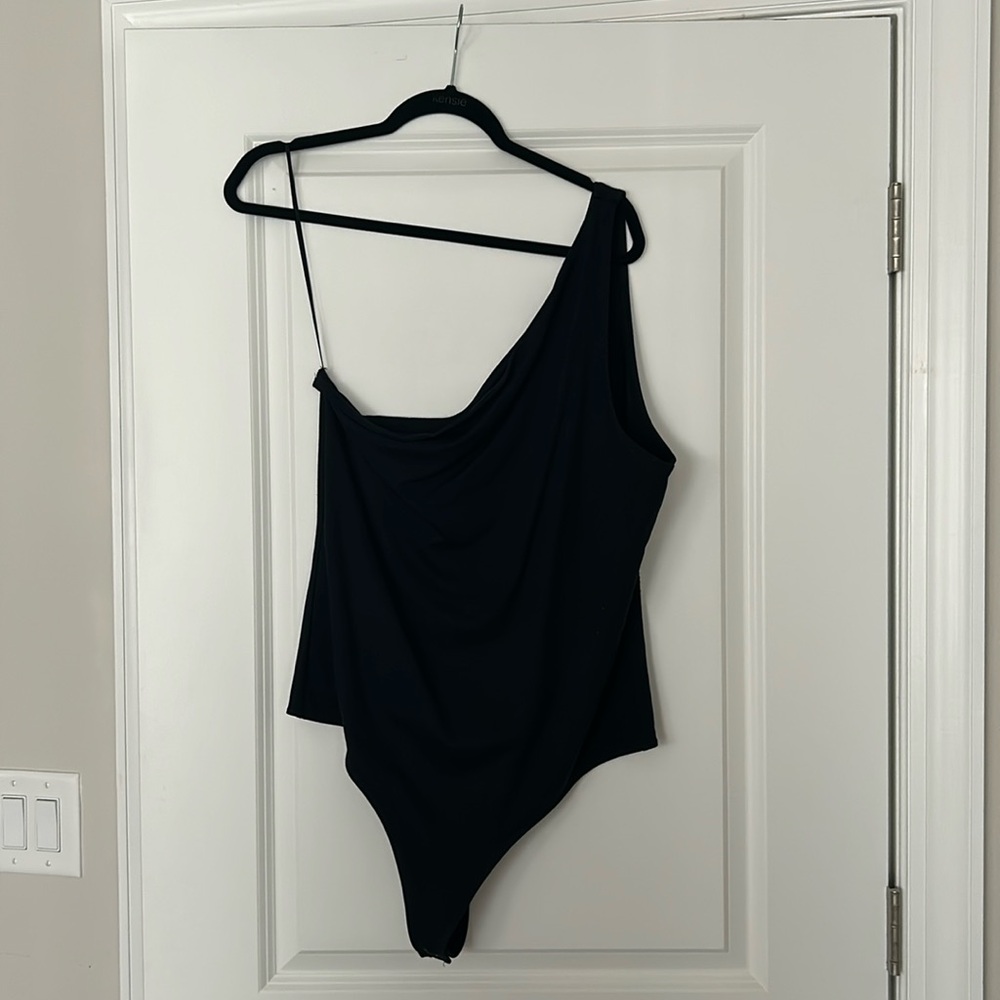 Abercrombie Black One Shoulder Bodysuit